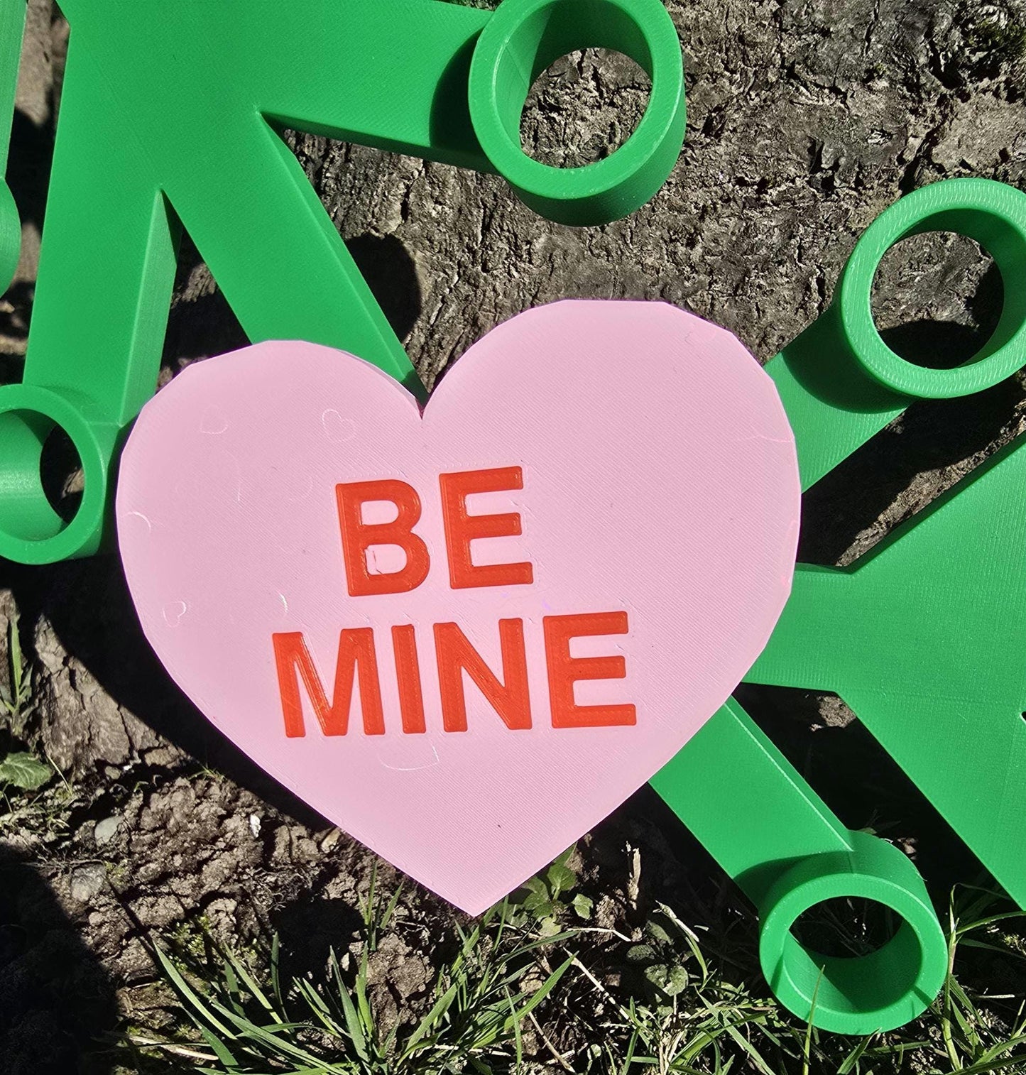 3D Printed Conversation Hearts For Brick Wreath