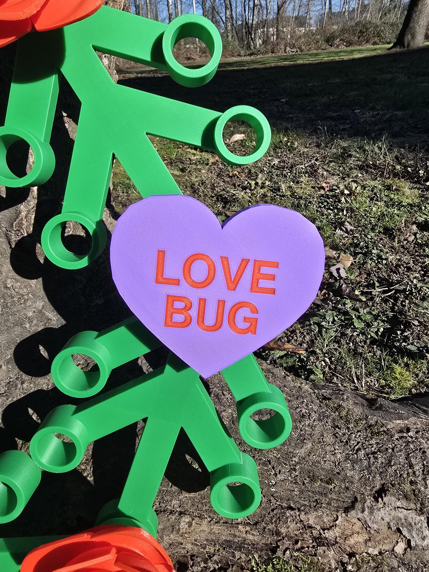 3D Printed Conversation Hearts For Brick Wreath