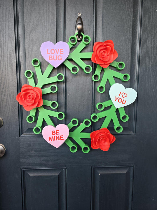 3D Printed Conversation Hearts For Brick Wreath