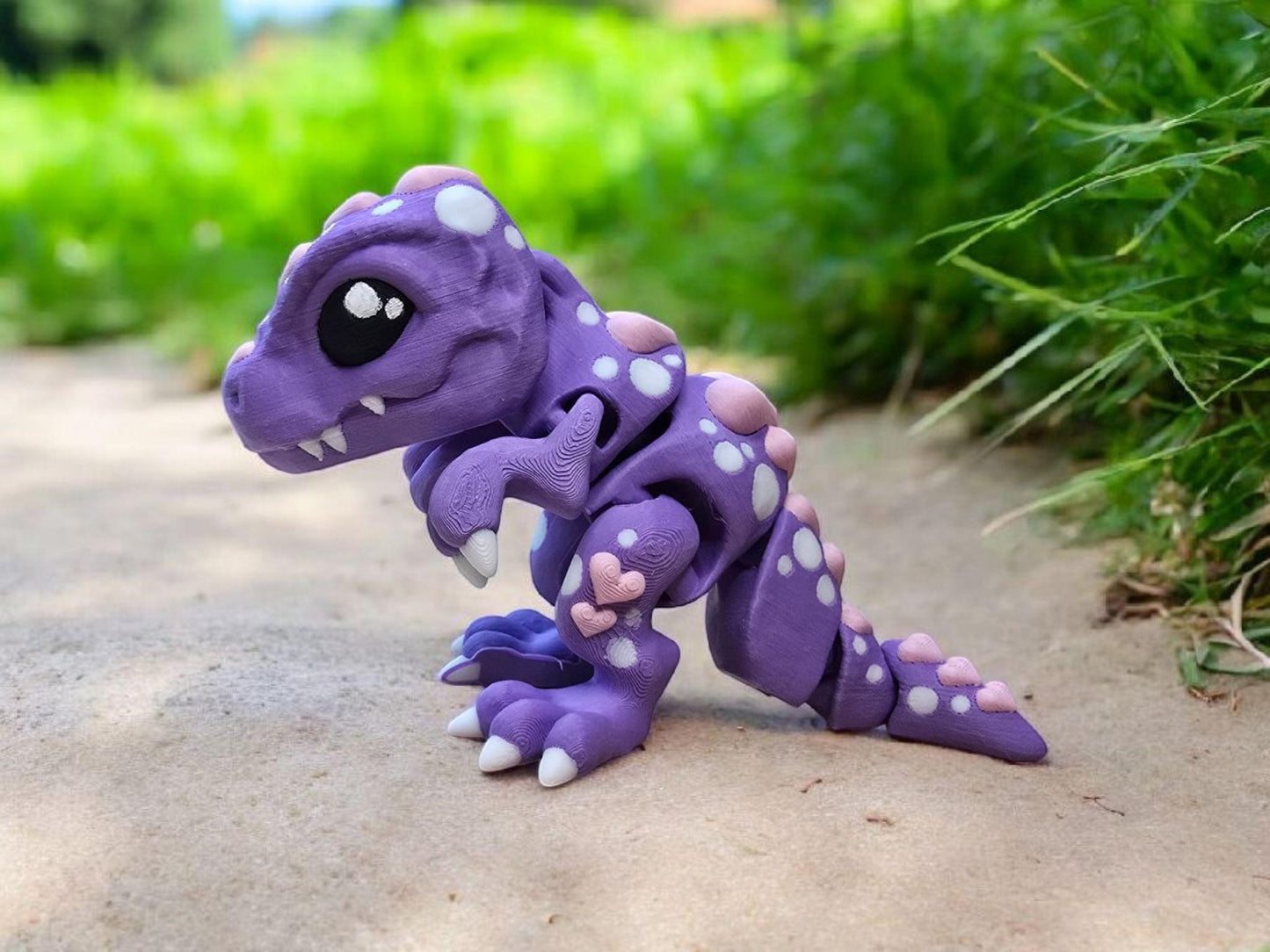 3d Printed Trex Heart Accent Articulated T-Rex - 3D Printed Fidget Dinosaur Cute Articulated Dinosaur Figure 3D Printed Fidget Toy